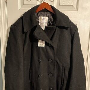 NEW ROTHCO ULTRA FORCE US NAVY PEA COAT JACKET 7071 BLACK SIZE 40 MEDIUM W/ TAG